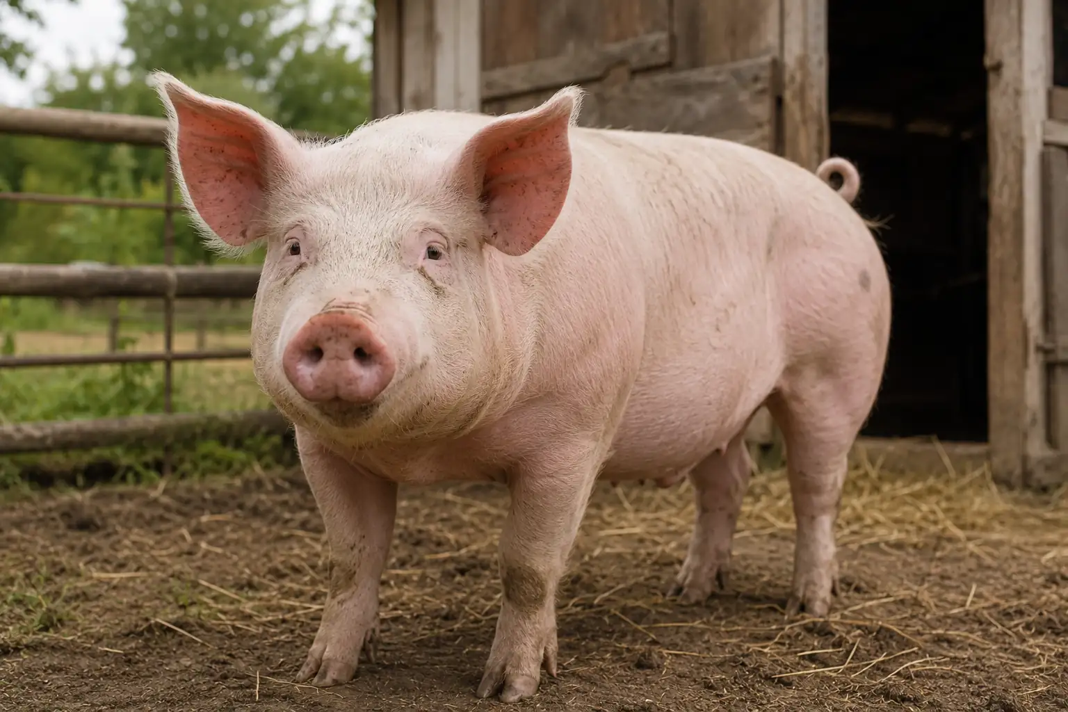 Le cochon est le nom courant du porc domestique, un mammifère de la famille des suidés dont le nom scientifique est Sus scrofa domesticus. Animal omnivore, intelligent et profondément social, il vit naturellement en groupe et développe des comportements bien plus sophistiqués que ne le laisse penser son image populaire. Cet article présente son origine, son physique, son alimentation, son comportement et sa reproduction, tout en corrigeant les idées reçues les plus répandues à son sujet. Porc ou cochon : quelle différence ? Porc et cochon désignent le même animal, mais leur usage varie selon le contexte. Le terme « porc » est privilégié dans les registres scientifiques, agricoles ou alimentaires, notamment pour désigner la viande ou les filières d'élevage. « Cochon » reste le mot le plus utilisé dans le langage courant, en particulier pour parler de l'animal vivant. Il n'existe donc pas de différence entre porc et cochon sur le plan biologique : il s'agit d'une seule et même espèce, simplement nommée différemment selon la situation. Origine et proximité avec le sanglier Le cochon domestique descend du sanglier sauvage, Sus scrofa, dont il partage la classification au sein des suidés. La domestication remonte à plusieurs milliers d'années, menée en parallèle dans différentes régions du monde, notamment au Proche-Orient et en Asie. Au fil des sélections successives, le porc domestique a développé une morphologie plus massive, une peau souvent plus claire et un tempérament globalement moins farouche que celui de son ancêtre sauvage, tout en conservant des comportements naturels proches, comme le fouissage du sol avec le groin. Comment s'appellent le mâle, la femelle et le petit ? Le vocabulaire du cochon suit une logique précise selon l'âge et le sexe de l'animal : Verrat : le mâle reproducteur adulte Truie : la femelle adulte, en particulier après une première mise bas Porcelet : le petit, de la naissance jusqu'au sevrage Nourrain : le jeune porc récemment sevré, avant d'atteindre l'âge adulte Cette distinction est couramment utilisée dans les contextes agricoles, mais reste utile pour comprendre les différentes étapes de vie de l'animal. À quoi ressemble un cochon ? Le cochon possède un corps massif porté par des pattes relativement courtes, terminées par des sabots fendus. Sa tête est dominée par un groin mobile et sensible, véritable organe tactile et olfactif qui lui permet d'explorer son environnement et de fouiller le sol à la recherche de nourriture. Sa peau, plus ou moins recouverte de poils selon les races, varie du rose au noir en passant par des robes tachetées. Ses oreilles, dressées ou tombantes selon les races, ainsi que sa queue en tire-bouchon, complètent une silhouette reconnaissable entre toutes. Que mange un cochon ? L'alimentation du cochon repose sur son statut d'animal omnivore : il consomme aussi bien des végétaux que des protéines d'origine animale. En élevage, sa ration est généralement composée de céréales, de sources de protéines, de fibres, de vitamines et de minéraux, ajustée selon son âge, son poids et son stade physiologique. Un porcelet en croissance a des besoins nutritionnels plus élevés en protéines qu'un porc adulte, tandis qu'une truie gestante ou allaitante nécessite un apport énergétique renforcé. Dans un environnement naturel ou semi-naturel, le cochon complète son alimentation en fouillant le sol à la recherche de racines, de tubercules, d'insectes ou de petits invertébrés. Cette capacité d'adaptation alimentaire explique en grande partie pourquoi le cochon a été domestiqué avec succès dans des contextes géographiques et climatiques très variés. Contrairement à des herbivores stricts, il valorise efficacement des ressources alimentaires diverses, y compris certains déchets organiques, ce qui en a longtemps fait un animal particulièrement économique à élever dans les fermes traditionnelles. Un accès à l'eau propre et en quantité suffisante reste par ailleurs indispensable, le cochon étant sensible à la déshydratation, notamment durant les périodes de forte chaleur. Le cochon est-il vraiment sale ? L'idée reçue d'un animal sale par nature ne correspond pas à la réalité. Lorsqu'il dispose de suffisamment d'espace, le cochon sépare instinctivement sa zone de couchage, propre, de sa zone d'excrétion, éloignée de son lieu de repos. Le comportement le plus souvent associé à la saleté, se rouler dans la boue, répond en réalité à un besoin physiologique précis : ne possédant pas de glandes sudoripares fonctionnelles, le cochon ne peut pas réguler sa température corporelle par la transpiration. La boue lui permet donc de se rafraîchir efficacement en cas de forte chaleur, tout en protégeant sa peau sensible des parasites et des rayons du soleil. Un animal social aux comportements structurés Le cochon est un animal fondamentalement social, qui vit naturellement au sein de groupes organisés selon une hiérarchie stable. Ces groupes reposent sur des liens sociaux durables, une reconnaissance individuelle entre congénères et des interactions régulières, notamment sous forme de jeux chez les jeunes porcelets. L'isolement prolongé constitue une source de stress importante pour cet animal, qui a besoin de contacts sociaux réguliers pour son équilibre comportemental. Au sein d'un groupe, les truies partagent souvent la surveillance des porcelets et développent des comportements coopératifs, tandis que les jeunes apprennent par imitation en observant les adultes. Cette organisation sociale complexe contribue également à la transmission de certains comportements alimentaires ou exploratoires d'une génération à l'autre. Intelligence du cochon : des capacités souvent sous-estimées L'intelligence du cochon fait l'objet d'un large consensus parmi les spécialistes du comportement animal. Il apprend rapidement de nouvelles tâches, mémorise des routines complexes et se repère efficacement dans l'espace. Plusieurs études comportementales lui reconnaissent des capacités de résolution de problèmes, une bonne mémoire à long terme ainsi qu'une forme de compréhension des interactions sociales entre congénères. Cette intelligence se traduit également par une grande curiosité et un besoin d'exploration, deux traits qui expliquent en partie son comportement fouisseur. Certaines expériences comportementales ont notamment montré que le cochon est capable d'utiliser un miroir pour localiser de la nourriture placée hors de son champ de vision direct, une aptitude cognitive rare chez les mammifères. Il distingue également différents individus, humains comme congénères, et adapte son comportement en fonction des expériences passées, qu'elles soient positives ou négatives. Ces capacités rapprochent le cochon, sur le plan cognitif, de certains primates ou cétacés reconnus pour leur intelligence. Reproduction et espérance de vie La reproduction du cochon suit un cycle relativement rapide comparé à d'autres mammifères domestiques. La gestation de la truie dure environ trois mois, trois semaines et trois jours, une durée souvent résumée par cette formule mnémotechnique utilisée en élevage. Une portée compte généralement plusieurs porcelets, dont le nombre varie selon la race et l'âge de la truie. L'espérance de vie du cochon, en dehors des filières destinées à la production de viande, se situe généralement entre 10 et 20 ans, en fonction de la race, des conditions de vie et de l'état de santé général de l'animal. Les besoins naturels essentiels du cochon Au-delà de l'alimentation et de la reproduction, le bien-être du cochon repose sur plusieurs besoins comportementaux fondamentaux. Le fouissage du sol avec le groin constitue une activité naturelle essentielle, qui lui permet à la fois de se nourrir et de s'occuper mentalement. L'exploration de son environnement, la présence de congénères et l'accès à un espace suffisant pour se déplacer librement figurent également parmi ses besoins prioritaires. Un environnement pauvre en stimulation, sans possibilité de fouiller ou d'interagir socialement, peut entraîner l'apparition de comportements stéréotypés, signe d'un mal-être chez cet animal pourtant réputé pour sa capacité d'adaptation. Races et diversité du porc domestique Le porc domestique regroupe une grande diversité de races, sélectionnées selon des critères variables : morphologie, couleur de robe, rusticité ou aptitudes bouchères. Certaines races, comme le porc noir de Bigorre ou le Duroc, sont valorisées pour la qualité de leur viande, tandis que d'autres, plus rustiques, sont adaptées à un élevage en plein air. Cette diversité illustre la capacité du cochon à s'adapter à des environnements et des usages très différents, tout en conservant les traits comportementaux fondamentaux propres à son espèce. Le cochon domestique, un animal à l'image encore méconnue 🐷 Loin des clichés qui lui collent souvent à la peau, le cochon se révèle être un animal omnivore équilibré, doté d'une intelligence remarquable et d'une vie sociale structurée. Comprendre son comportement, ses besoins naturels et son vocabulaire spécifique permet de porter un regard plus juste sur cet animal, aussi bien dans un contexte agricole que dans une simple curiosité pédagogique.